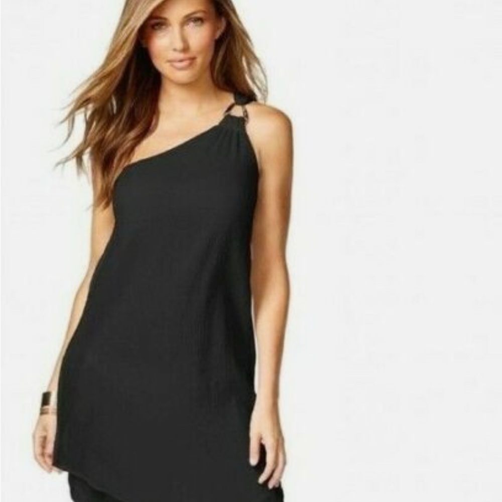 Michael Kors Black Asymmetrical swimsuit cover up Dress